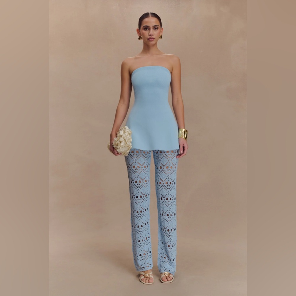 Meshki Anette Light Blue Strapless Pant Set
